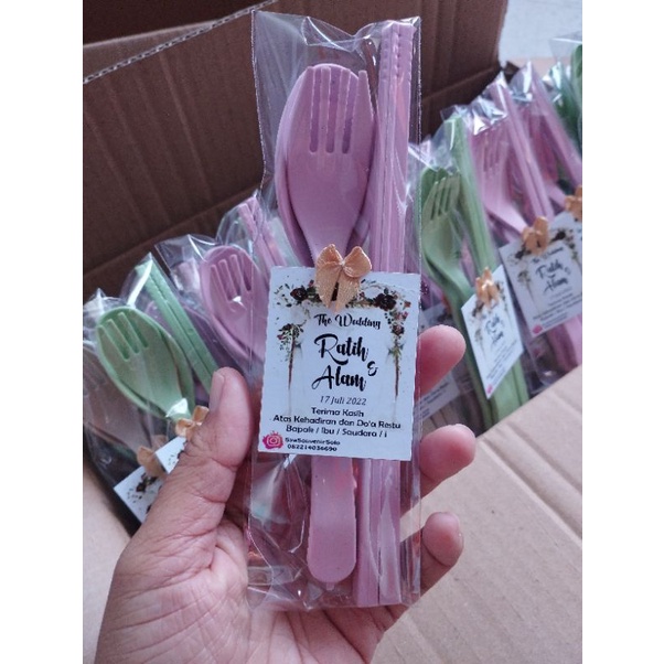 Souvenir Sendok Lokal Set Kemas Plastik