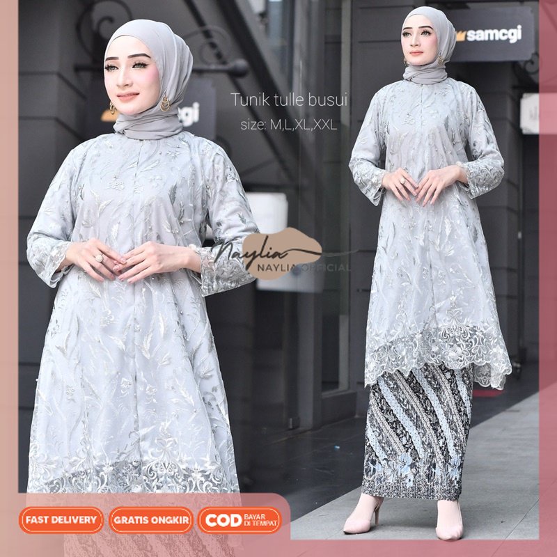 Set Kebaya Tunik Modern Kebaya Wisuda Kebaya Brokat Tunik Brokat Kebaya Stelan Baju Pesta Kekinian
