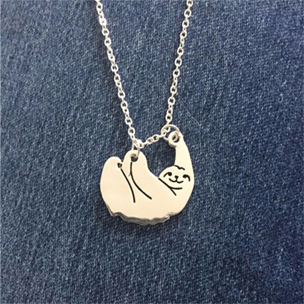 Hu Hu Hu Hu Hu Alat Bantu Pasang Kacamata♡ Kalung Rantai Panjang Dengan Liontin Kartun Sloth Untuk Unisex