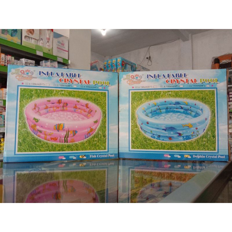 nadiva baru KOLAM RENANG BULAT INFLATABLE CRYSTAL POOL BABY SWIMMING POOL BAYI 3 RING 90 100 140 cm