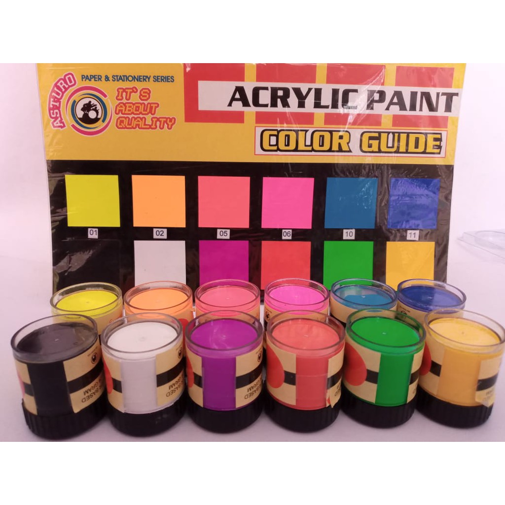 CAT LUKIS  BESAR ASTURO AKRILIK  ACRYLIC PAINT 12 COLOR 