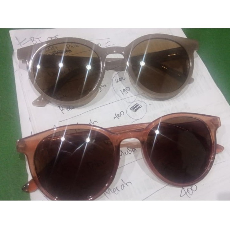 •OKEY BELI•KC098 Kacamata Frame Kucing Sunglasses Wanita Dan Pria Kacamata Fashion Import Murah-CARAMEL