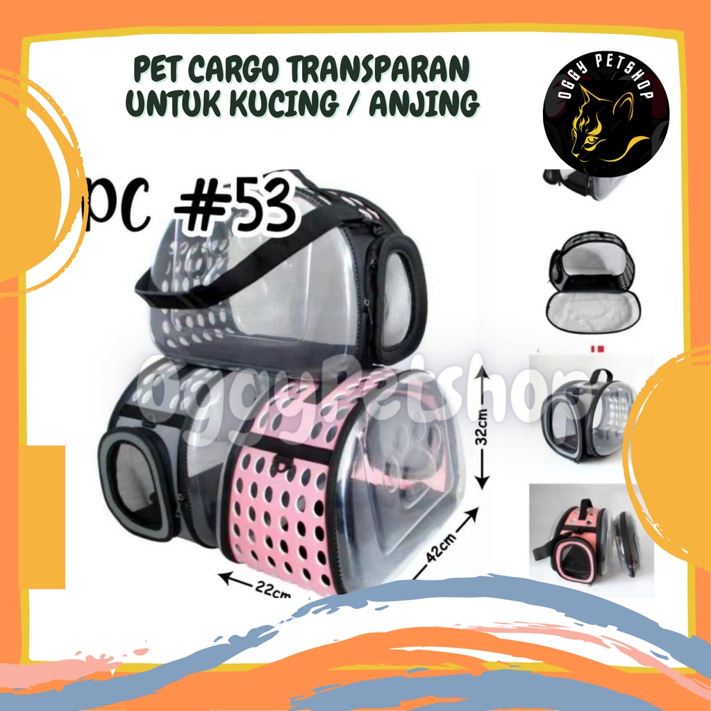 Tas Travel Hewan Transparant untuk anjing kucing kelinci