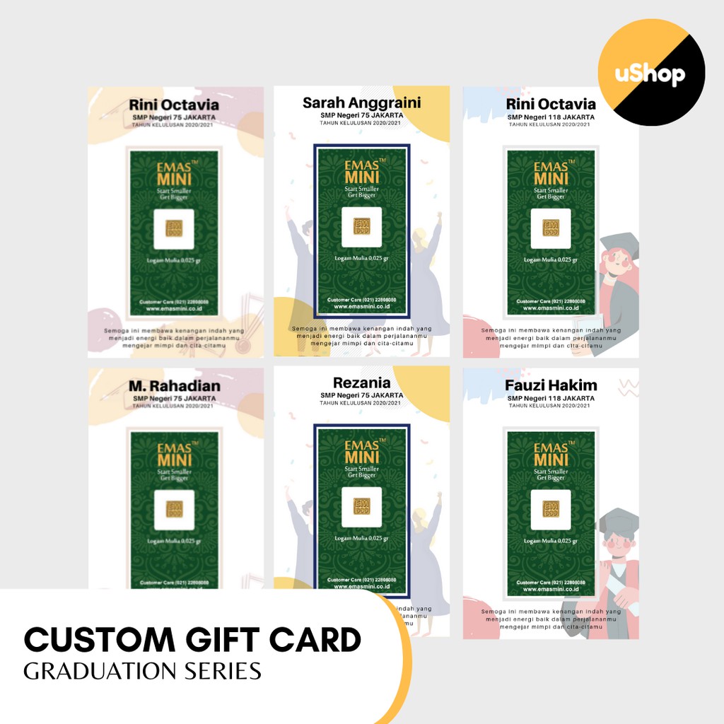 Souvenir Kelulusan Sekolah (Graduation Gift Card) | Souvenir Wisuda Sekolah SD/SMP/SMA