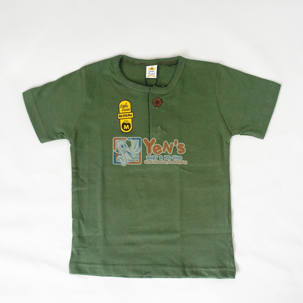 LITTLE LUAN - Kaos Anak Kancing Premium (Wooden Buttons) Unisex