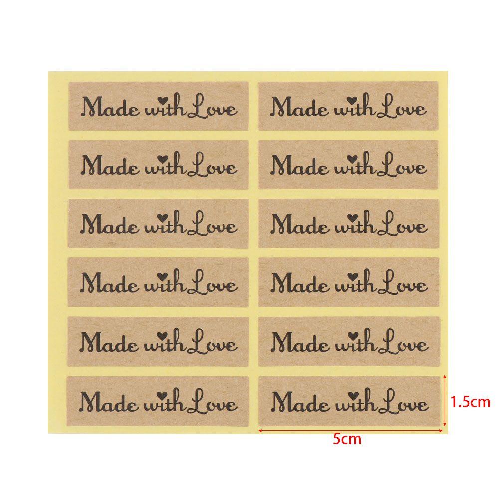 Suyo 120PCS Stiker Tulisan Made With Love DIY Untuk Hadiah Valentine