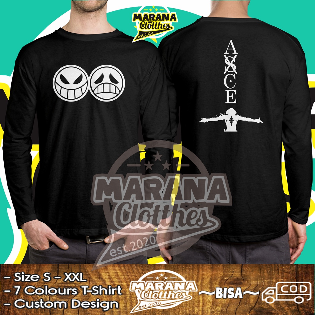 Kaos Portgas D Ace Sabo One Piece Lengan Panjang Baju Anime