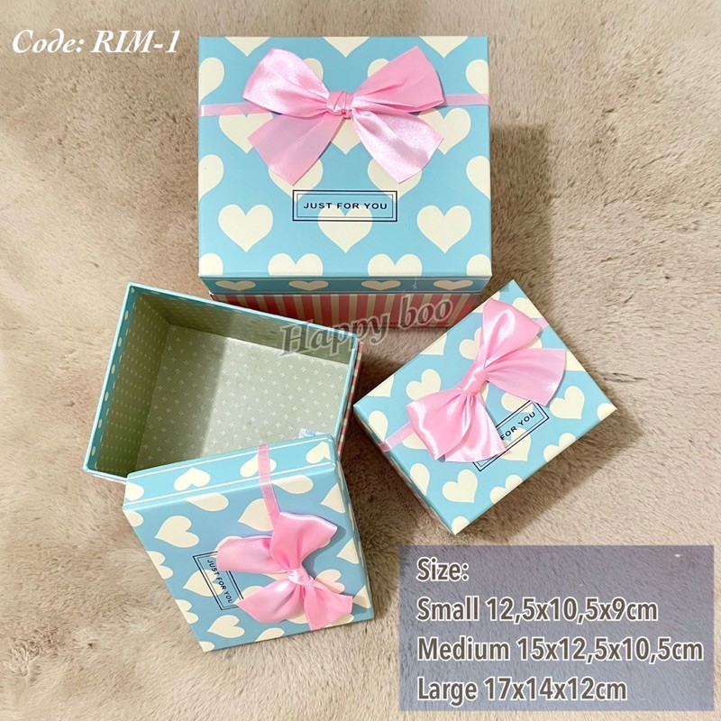 box kado kotak kado kotak hampers premium rim1 set 3 susun / satuan small medium large besar sedang