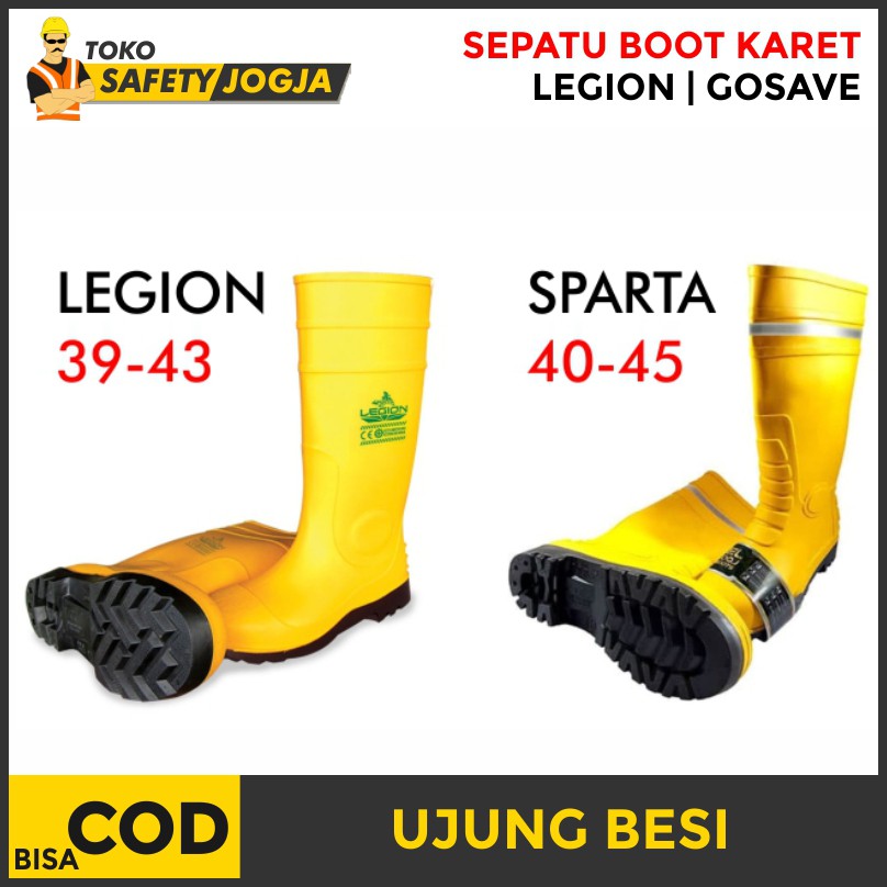  Sepatu  Karet  Rubber Kuning Boots  Legion dan Sparta 