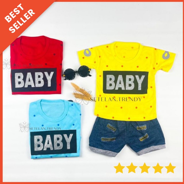 Setelan Baby Cowok 3-18bulan SNI Baju Bayi Laki Laki Kasual tas Set Baby Boy 1thn Keren Trendy COD