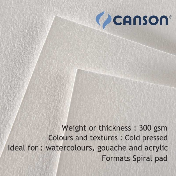 

Sketsagambar- Canson Xl Aquarelle Watercolour A4/300Gms 30 Sheets (Album) 400039170 -Buku-Gambar-