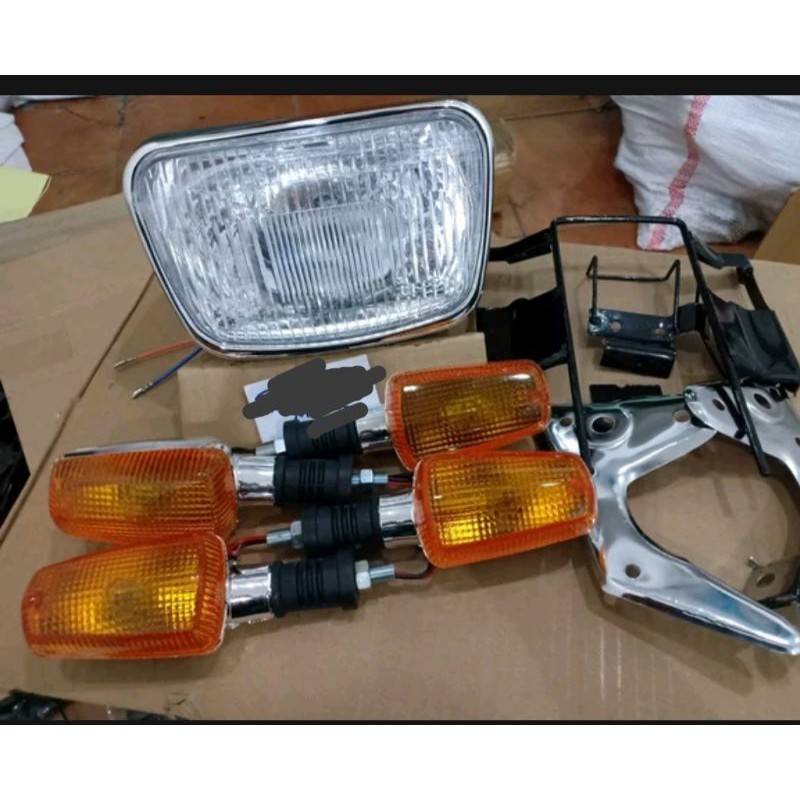 Reflektor Lampu Depan RX King Breket Lampu Dan Lampu Sen 2 Set RX King RX S RX K-1