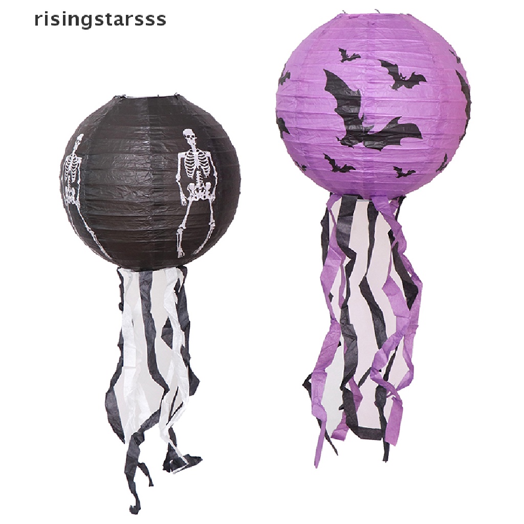 Rsid Span-new Halloween Lampion Kertas Pumpkin Spider Skull Bat Hanging Lantern Dekorasi Halloween