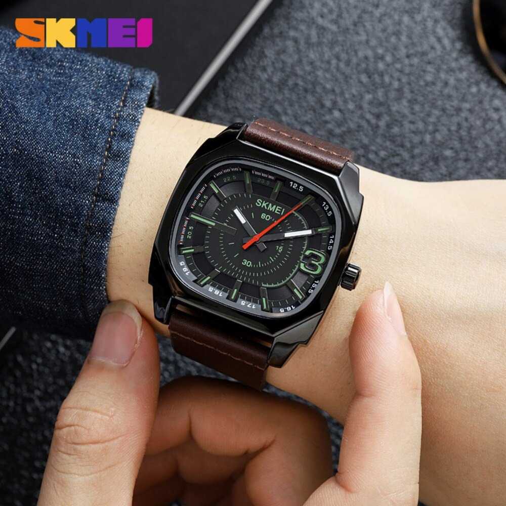 ARS - SKMEI Jam Tangan Analog Pria Strap Kulit - 1822