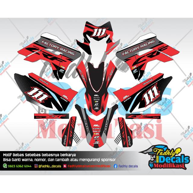 Decal crf merah hitam keren