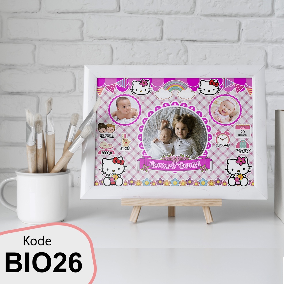 CETAK BIODATA BAYI BIODATA KELAHIRAN ANAK  PLUSH BINGKAI FIGURA KERTAS FOTO LAMINASI