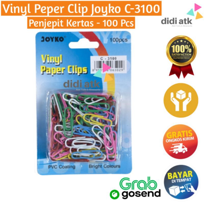 

Paper Clips Joyko C-3100 / Clip Warna Penjepit Kertas 100 Pcs