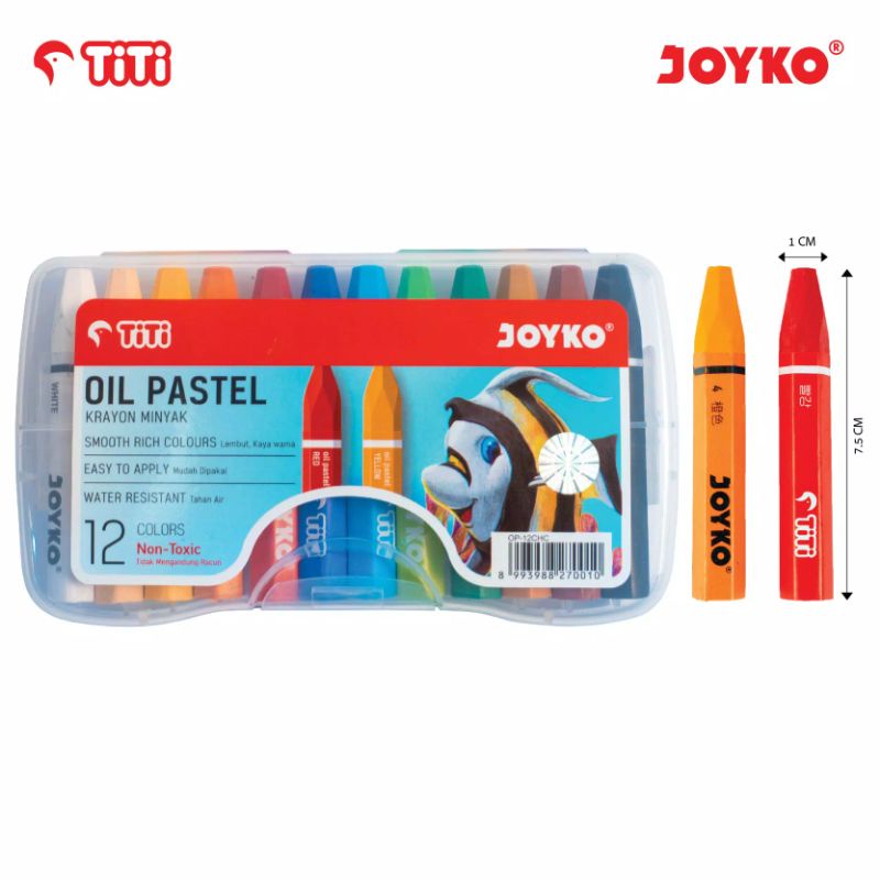 

Oil Pastel Krayon Minyak Joyko TiTi OP-12CHC 12 Warna Colors