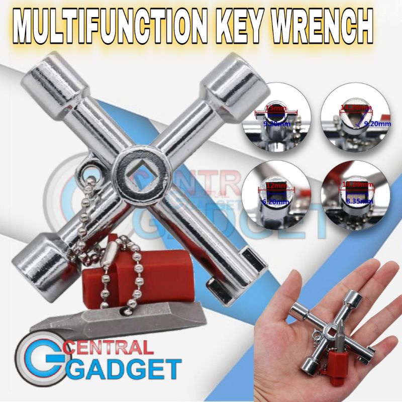 Kunci Pas Multifungsi 5 in 1 dengan Obeng Plus Minus Kunci Kran Air Plumber GT-J1