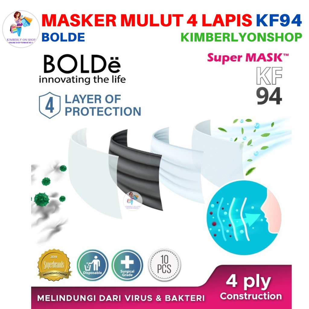 Kimberlyonshop Masker Super Mask KF94 10PCS Bolde