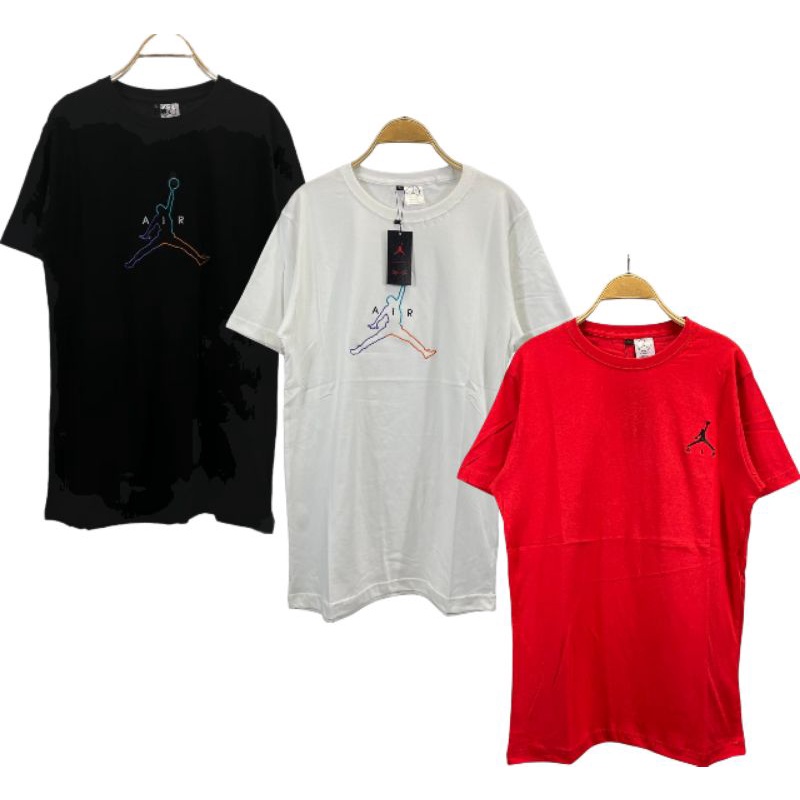 KAOS BAJU TSHIRT AIR JORDAN BORDIR HITAM PUTIH MERAH