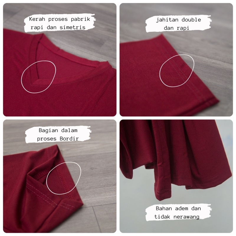 1 Kaos polos wanita lengan pendek Oversize Jumbo Murah V neck - by.Nyaman_Kaosan-7