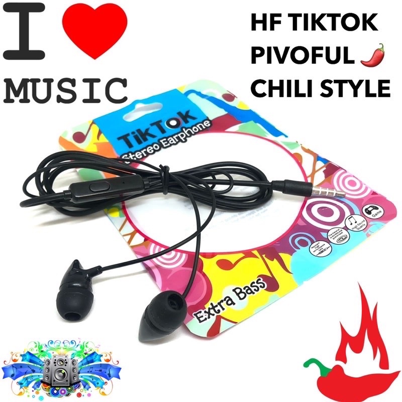 HANDSFREE TIKTOK NEW PIVOFUL VERSION EXTRABASS BLACK SERIES