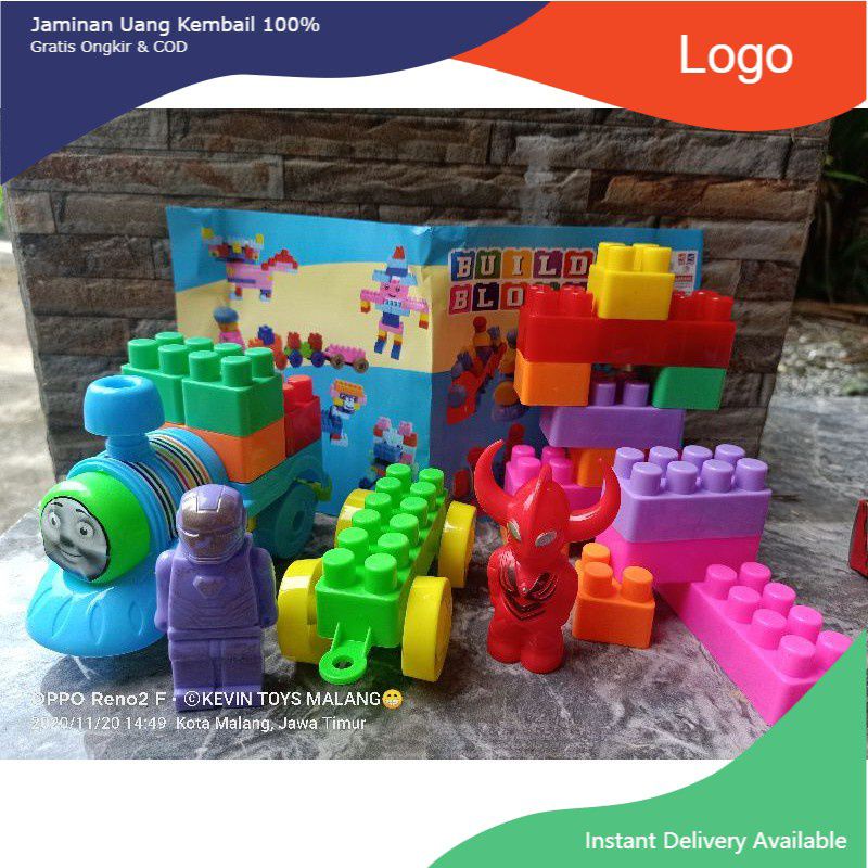 BL 1818 mainan anak edukasi BUILD BLOCK NEW plus 2 robot / LEGO BLOCK BESAR KERETA / MOBIL DAN 2 ROBOT