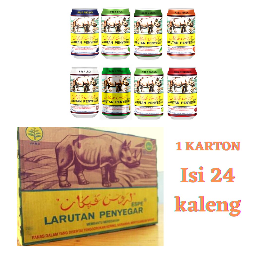 

1 Karton Larutan Penyegar Cap Badak isi 24 kaleng 320 ml/ 1 Dus Larutan Penyegar Kaleng 320 ml isi 24 Pcs