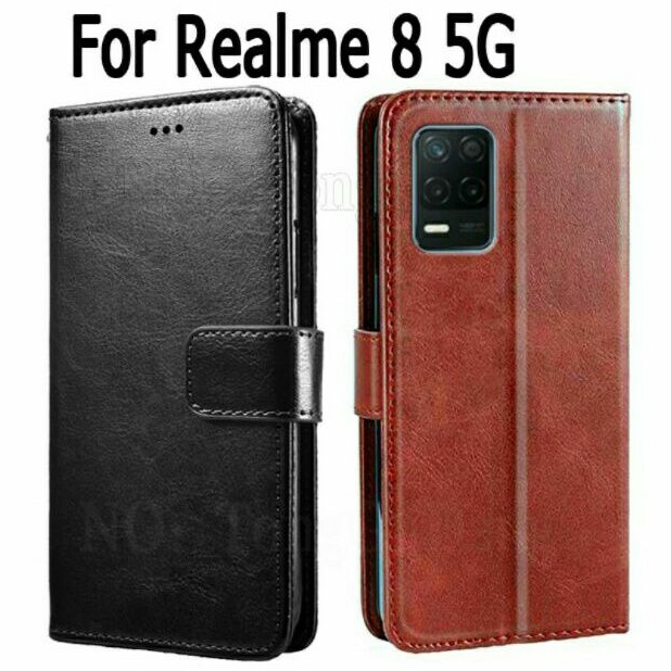 Realme 8 5G Case Flip Cover Case Leather Wallet Sarung Realme 8 5G