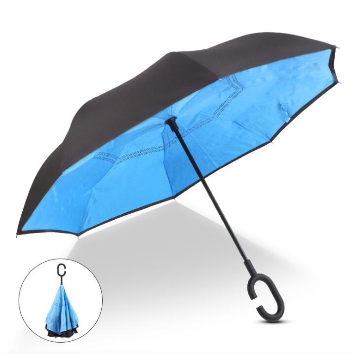 PAYUNG TERBALIK BESAR 2 LAPIS KAIN GAGANG C REVERSE UMBRELLA KAZBRELLA / KAZBRELLA PAYUNG TERBALIK