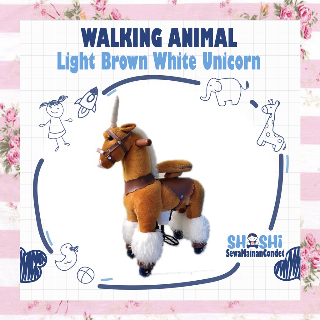 Sewa  Walking Animal Light Brown White Unicorn