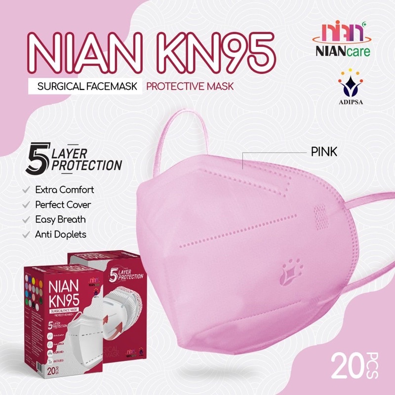 Masker KN95 warna pink /Surgical Mask Pink