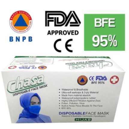 Masker Hijab/Headloop/headloop/hijab 3ply/Chasa Masker Hijab 3PLY