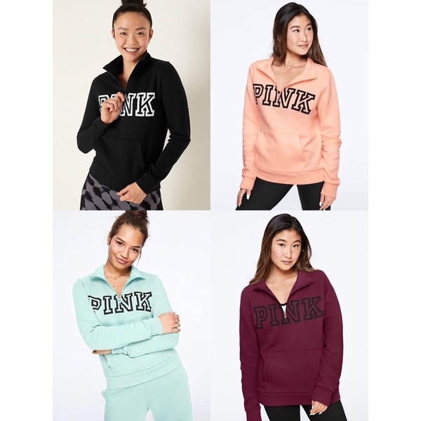 VS Victoria’s Secret PINK Half Zip Sweater Wanita