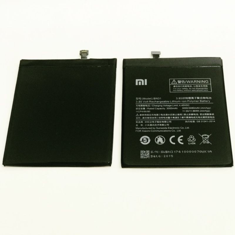 BATERAI XIAOMI BN31 REDMI 5X Mi A1 REDMI NOTE 5A PRIME NOTE 5A REDMI S2 Battery Batre XIAOMI REDMI BN31