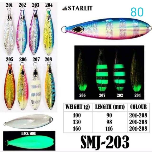 METAL / SLOW JIG STARLIT &quot;SMJ-203&quot; (All Color GID) 80gr