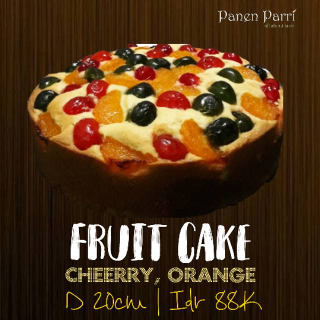 

Fruit Cake Topping Cherry dan Jeruk Mandarine