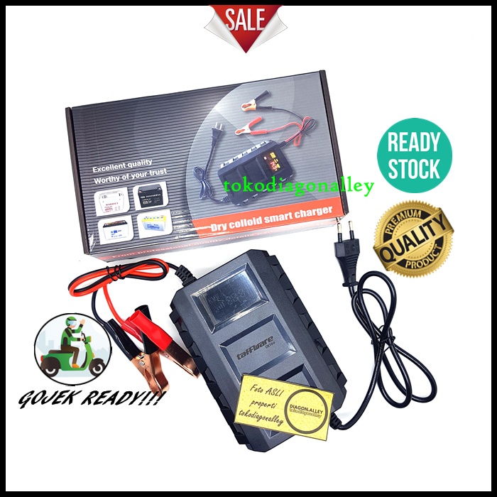 Stroom Aki Mobil Motor Charger Accu Mobil Strum Aki Portabel Digital LCD 12V 20A Cesan Aki Praktis Murah