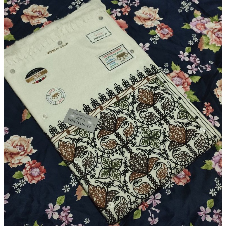 Sorban habib Bahar Kashmir India sulam original import India motif akar putih