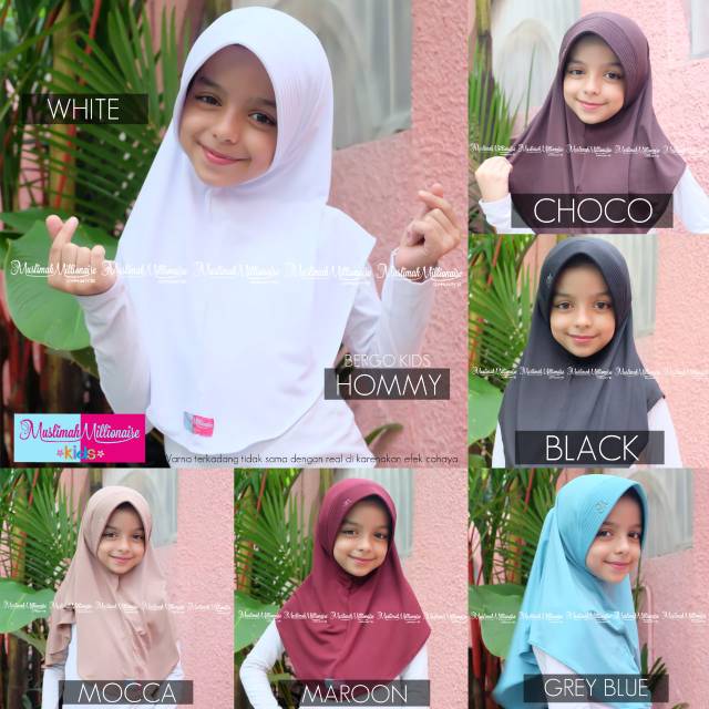 Bergo Hommy Kids | Jilbab anak sekolah polos jersey