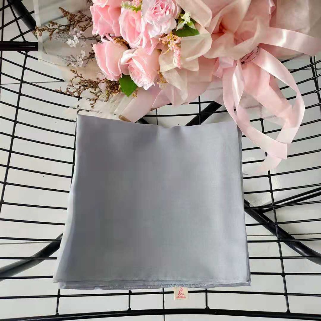 Murah Meichen Kerudung Hijab Paris Polos Segi Empat Jilbab Daily Basic Premium-Abu Muda