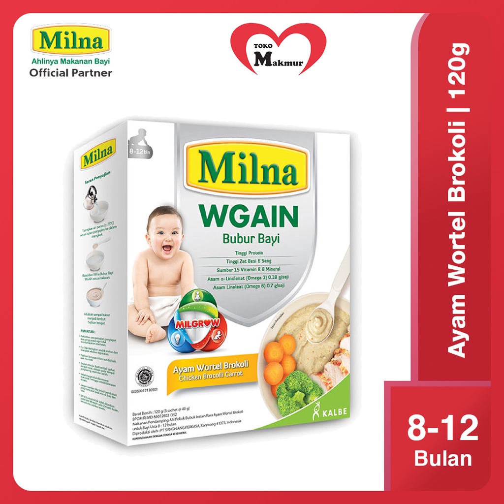 Milna Bubur Bayi Weight Gain 120Gr / Toko Makmur Online