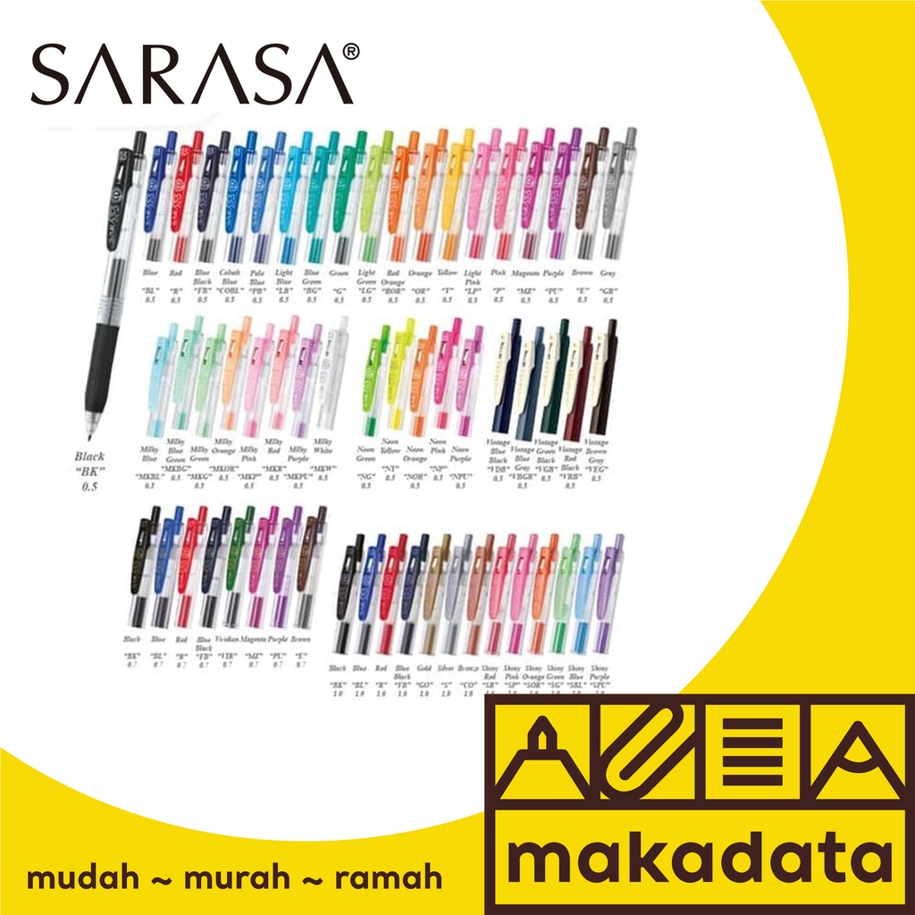 BALLPOINT / BOLPEN ZEBRA SARASA 1.0 (1 PCS) MURAH