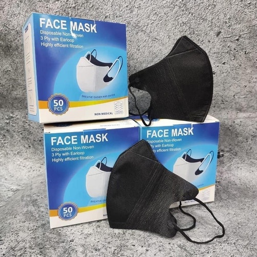 [PERBOX] MASKER DUCKBILL 3ply ISI 50 - BLACK