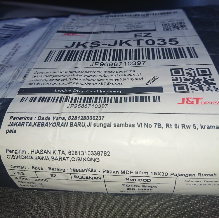 Hiasankita - Papan Mdf 9mm 15x30 Pajangan Rumah Kayu Murah