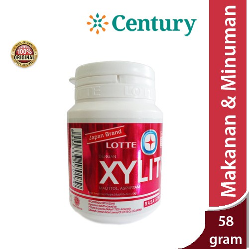 Xylitol Strawberry Mint Botol 58g / PERMEN KARET /PELEGA PERNAFASAN / BAU MULUT