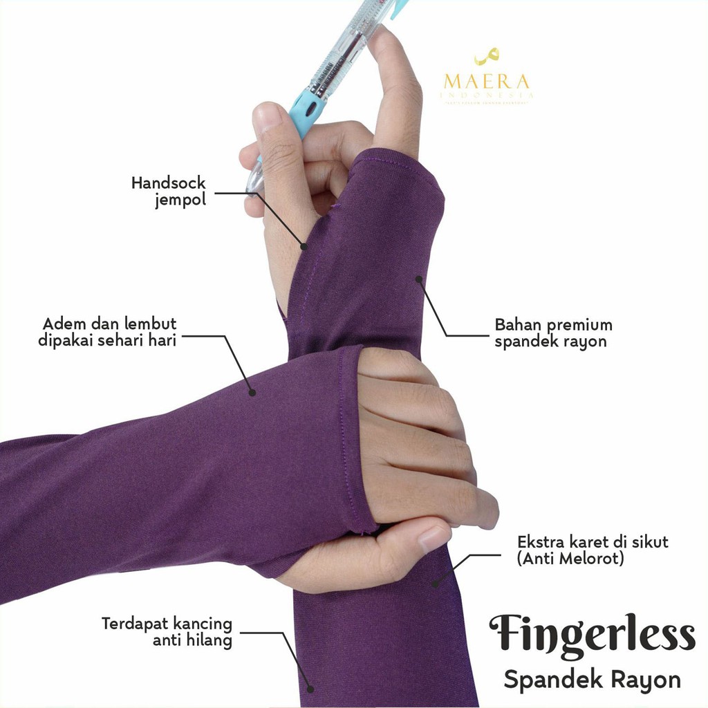 Manset Tangan Handsock Jempol Muslimah bahan Rayon by Maera