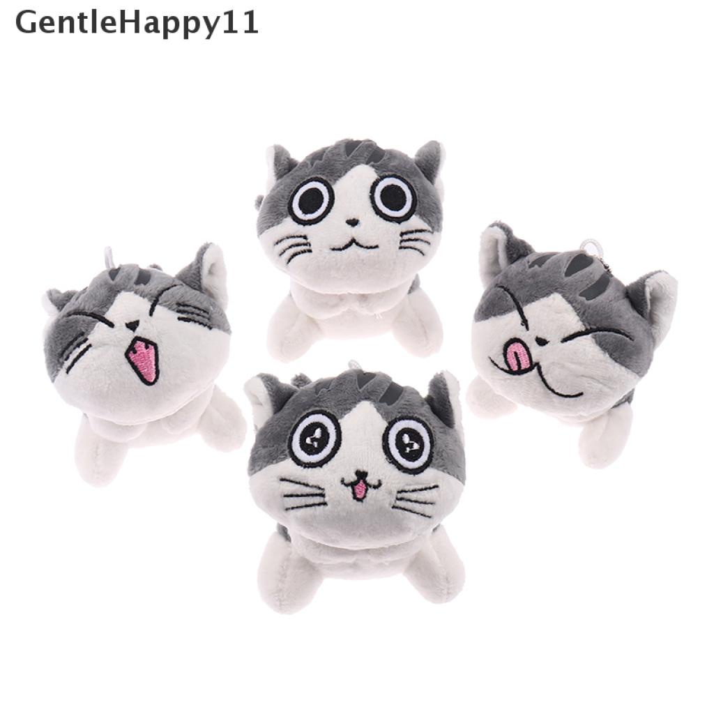 Gentlehappy 1Pc Gantungan Kunci Boneka Kucing Keju Bahan Plush