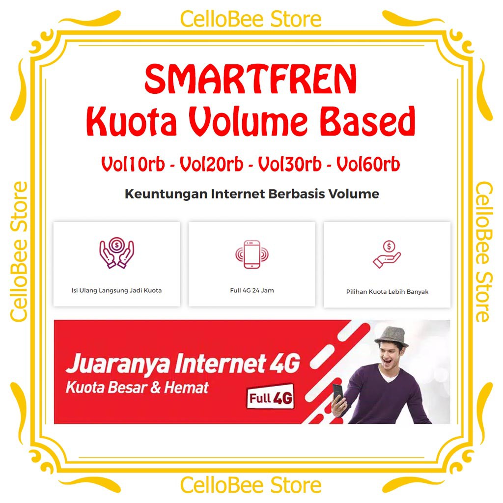 Smartfren Inject Paket Internet Volume Based Kuota 4gb 6gb 10gb 30gb Shopee Indonesia